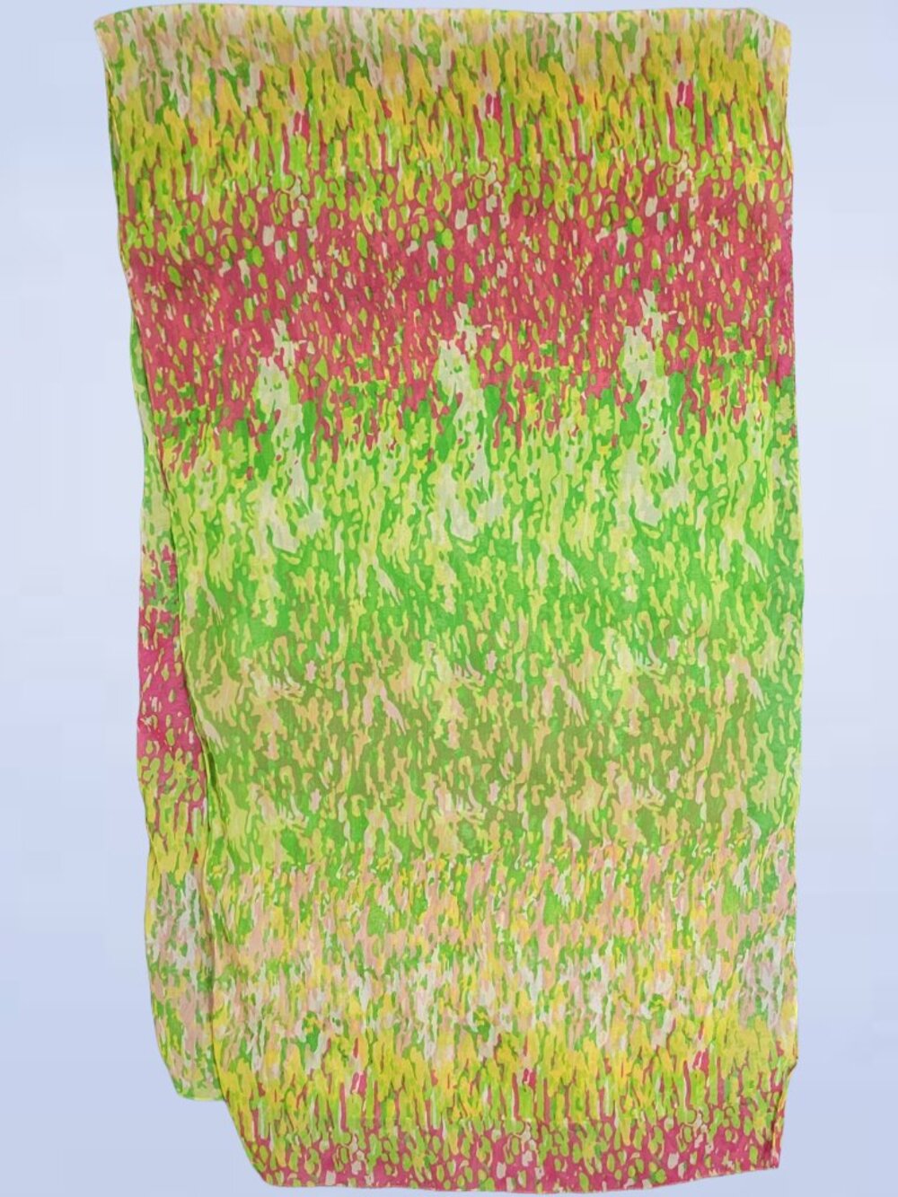 Lightweight Chiffon Multicolour Scarf with Abstract Pattern - Picture 2 of 5